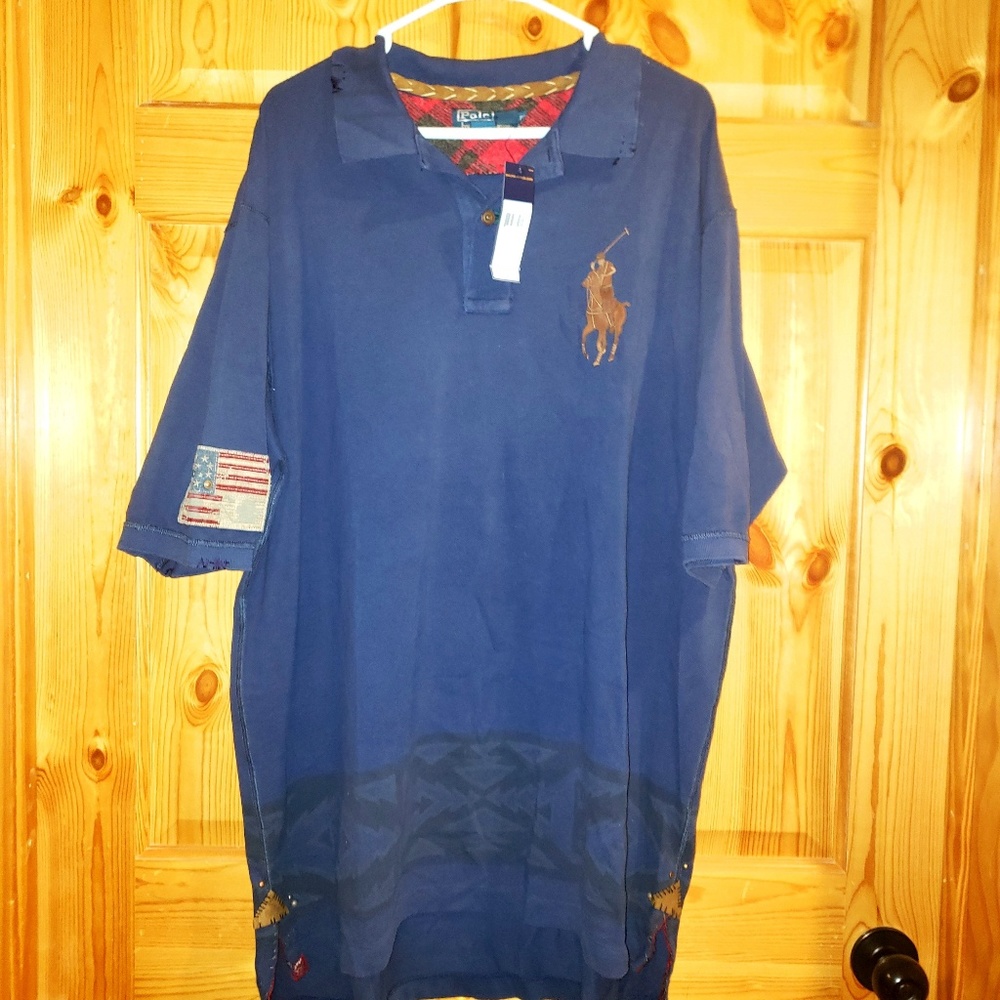 NWT Polo By Ralph Lauren Men's XLT Flag Logo Vintage